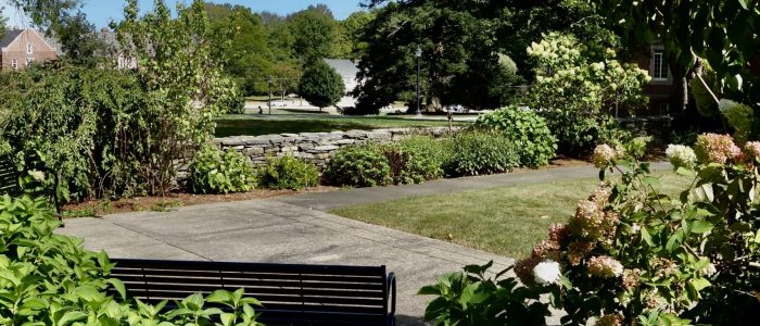An image of the President's garden on the UConn Storrs Campus